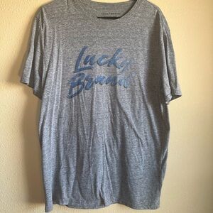Lucky Brand Heather Gray Tee with Blue Logo